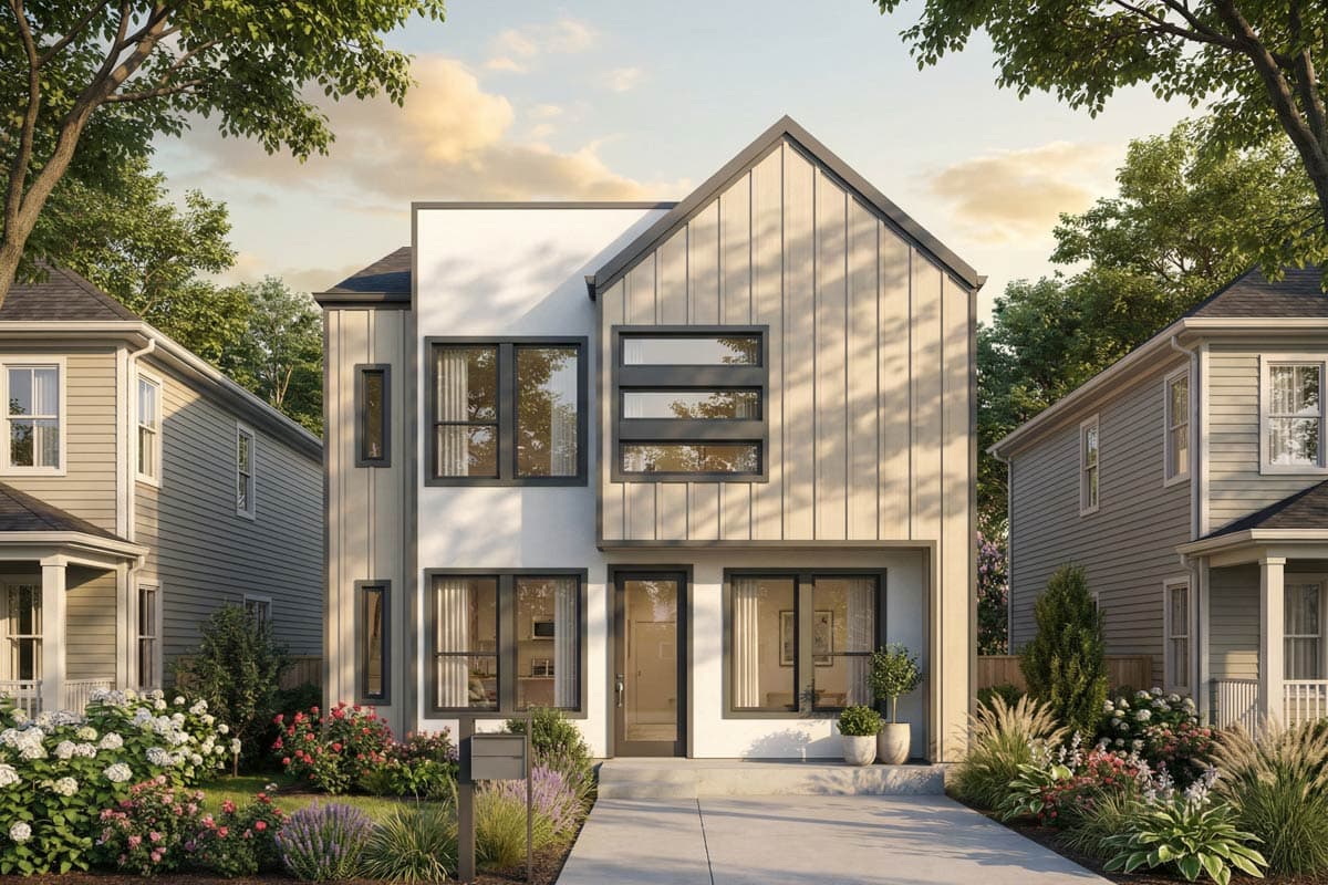 Contemporary Triplex House Plan with 5 Bedrooms and Modern Design