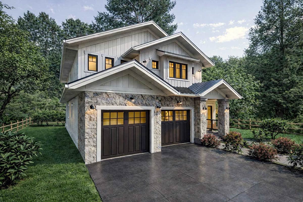 Plan 147062RML: Spacious Modern Farmhouse House Plan with 3 Beds Den and 2 Car Garage - Image #3 - Craftsman, Farmhouse, Modern Farmhouse, New American