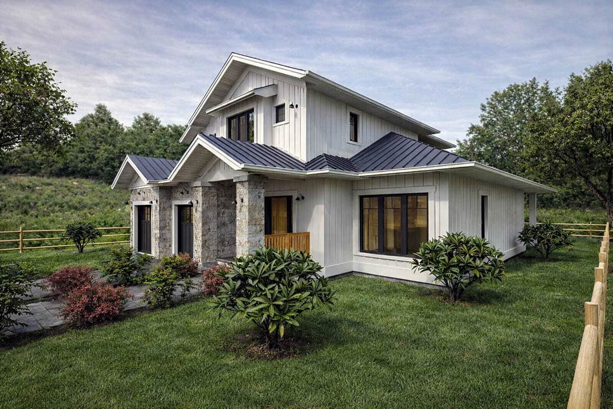 Plan 147062RML: Spacious Modern Farmhouse House Plan with 3 Beds Den and 2 Car Garage - Image #4 - Craftsman, Farmhouse, Modern Farmhouse, New American