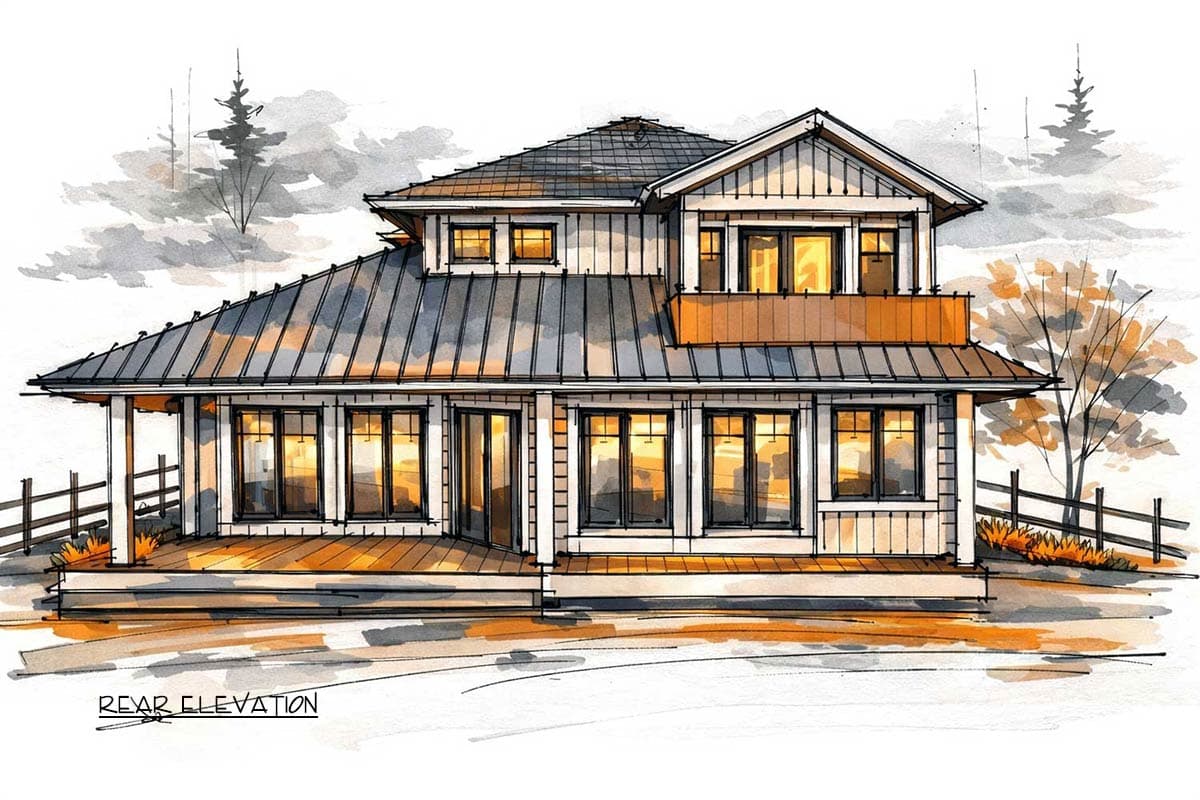 Plan 147062RML: Spacious Modern Farmhouse House Plan with 3 Beds Den and 2 Car Garage - Image #12 - Craftsman, Farmhouse, Modern Farmhouse, New American