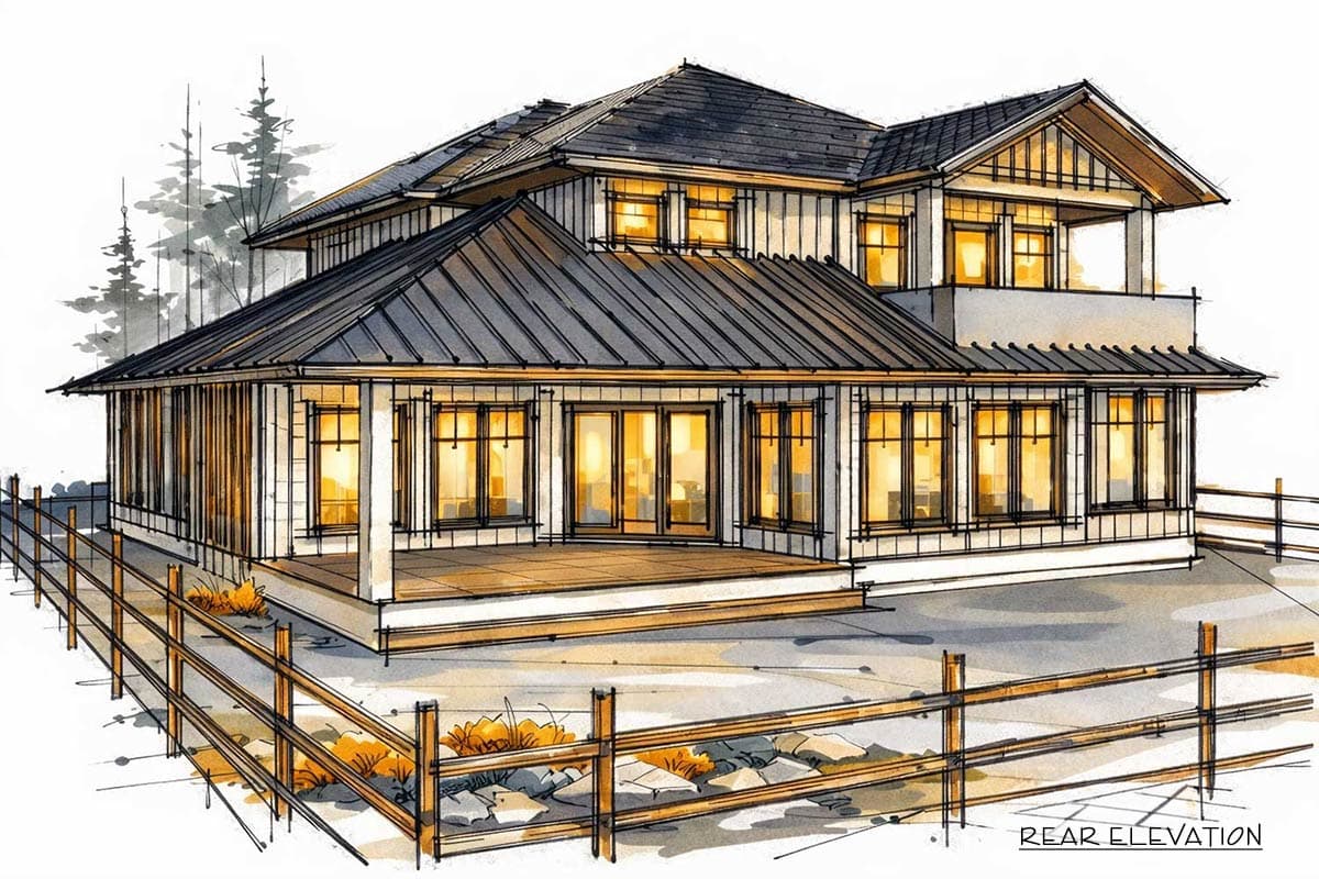Plan 147062RML: Spacious Modern Farmhouse House Plan with 3 Beds Den and 2 Car Garage - Image #13 - Craftsman, Farmhouse, Modern Farmhouse, New American