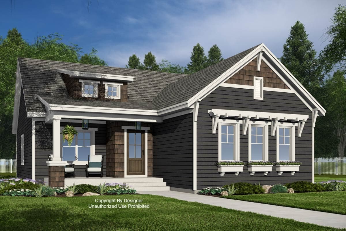 Plan 14977RK: Single-Story Traditional House Plan with Clustered Bedrooms Under 1500 Sq Ft - Image #3 - Ranch, Traditional