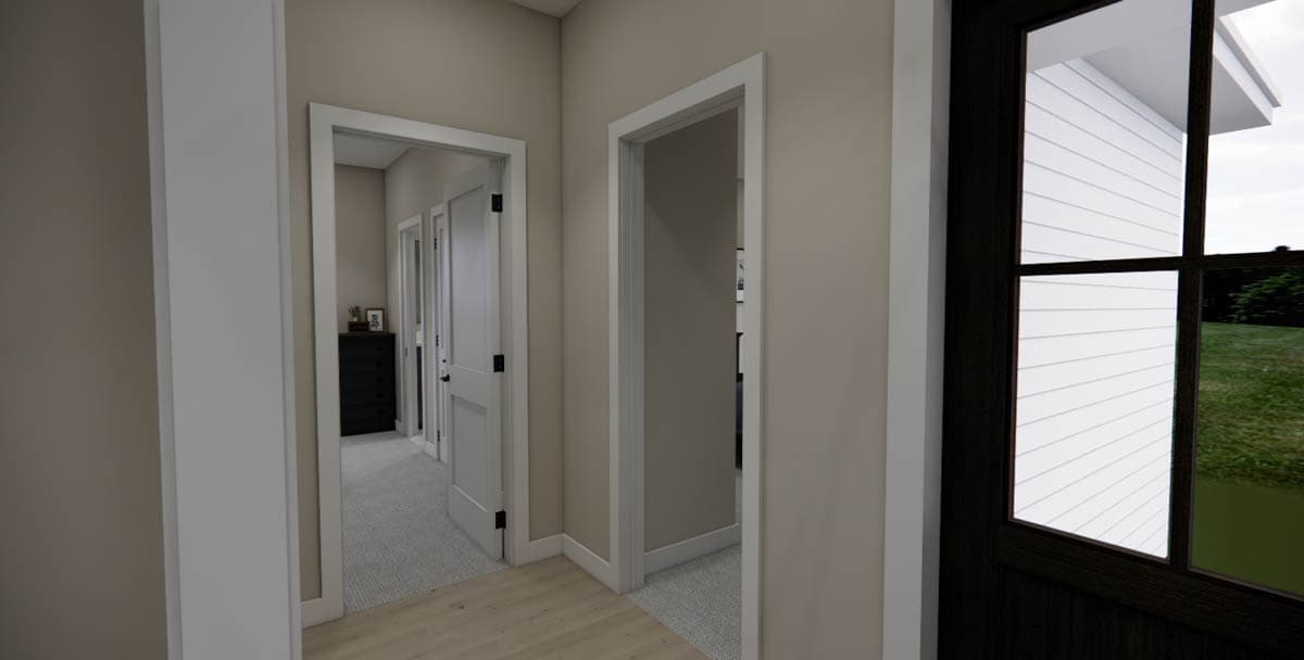 Plan 14977RK: Single-Story Traditional House Plan with Clustered Bedrooms Under 1500 Sq Ft - Image #7 - Ranch, Traditional