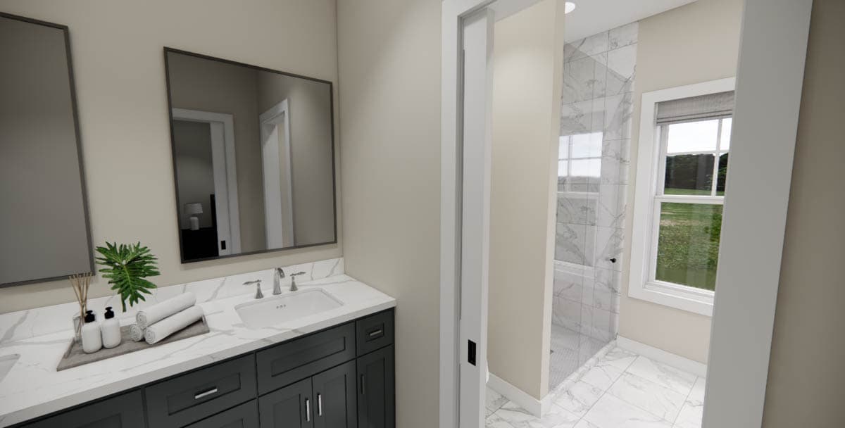 Plan 14977RK: Single-Story Traditional House Plan with Clustered Bedrooms Under 1500 Sq Ft - Image #5 - Ranch, Traditional