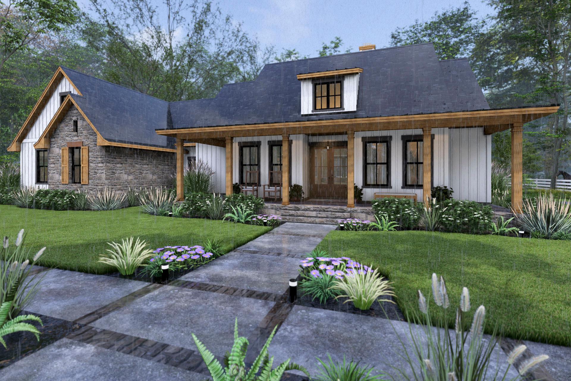 Plan 16935WG: Modern Farmhouse Plan with Outdoor Kitchen and Living Area - 2093 Sq Ft - Image #8 - Country, Farmhouse, Modern Farmhouse