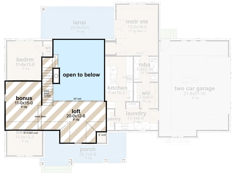 Plan 16948WG: Elegant Southern Farmhouse House Plan with 1618 Sq Ft and Bonus Room - Floor Plan - 2nd Floor - Cottage, Farmhouse, French Country, Southern, Traditional