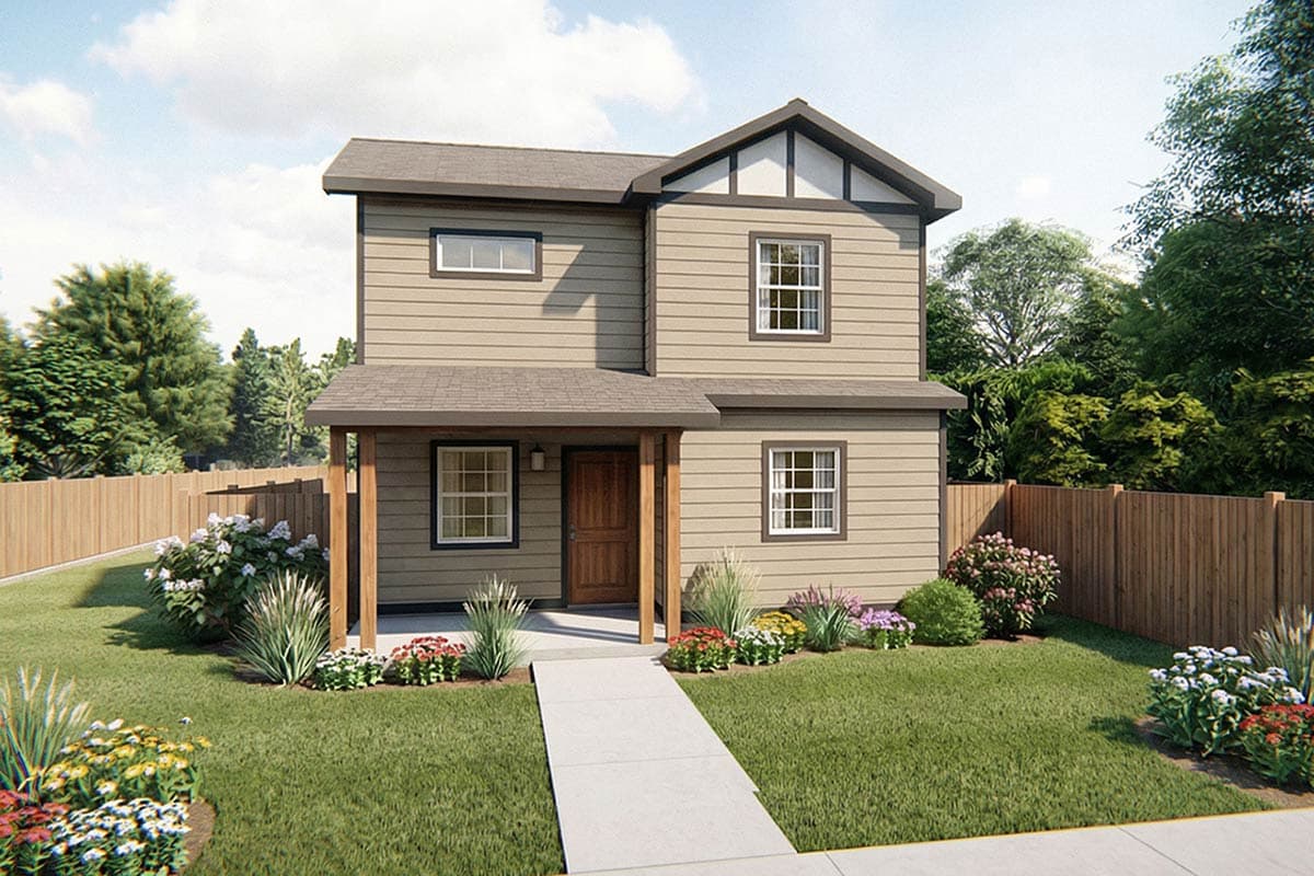 Plan image - 180024VNW:Efficient Traditional House Plan with 2 Bedrooms and Main Level Primary Suite