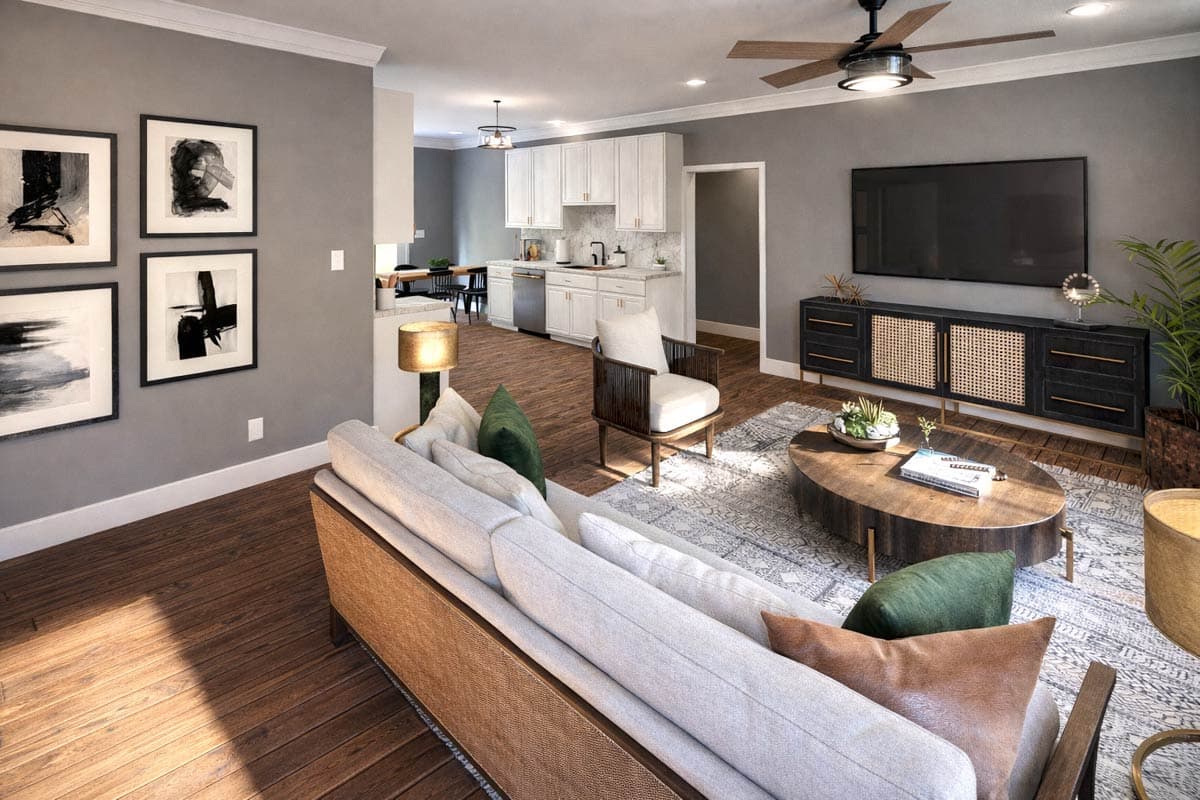 Plan 25077DH: Ranch Style Duplex House Plan with Six Bedrooms and Twin Garages - Image #8 - Country, Ranch, Southern, Traditional