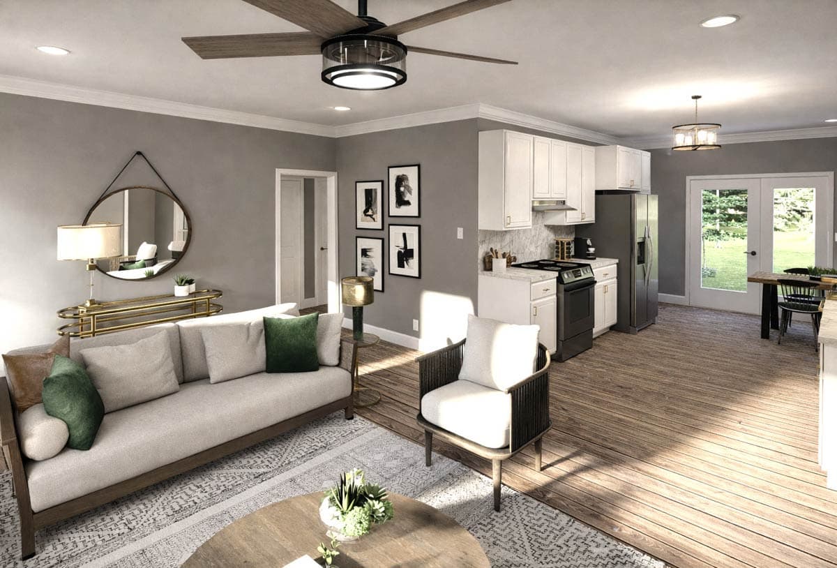 Plan 25077DH: Ranch Style Duplex House Plan with Six Bedrooms and Twin Garages - Image #7 - Country, Ranch, Southern, Traditional