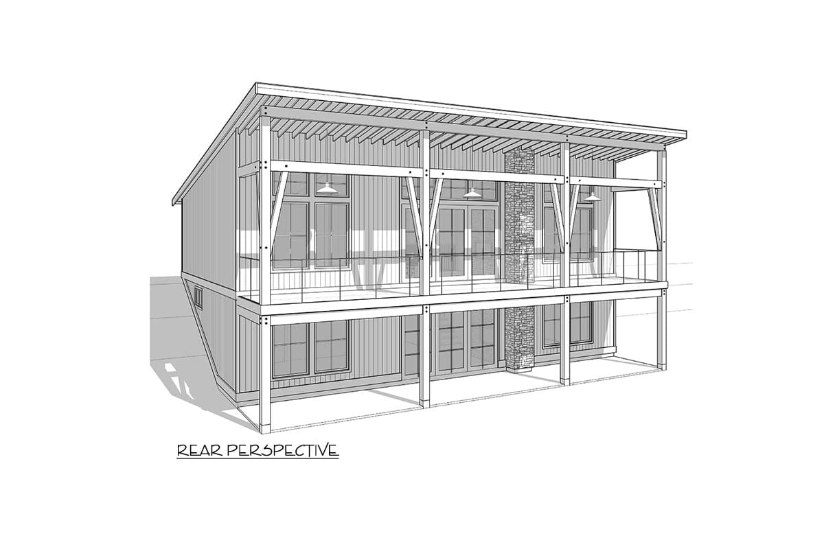 Plan 270086AF: 4 Bed Modern Lake House Plan with Finished Lower Level - 2760 Sq Ft - Image #4 - Mid Century Modern, Modern, Mountain
