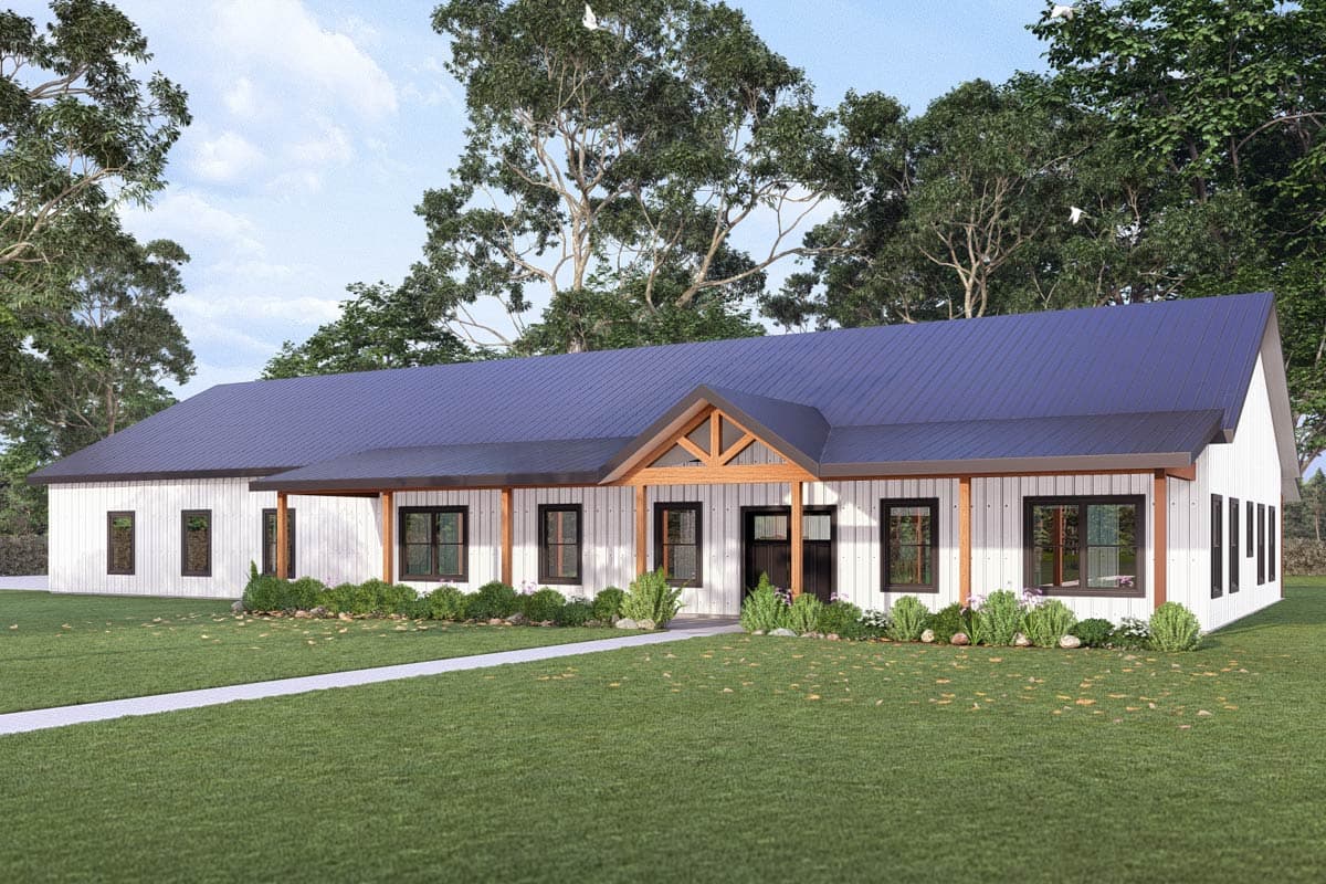 Plan image - 405111FDC:Modern Farmhouse Barndominium House Plan with 3 Beds and 3 Car Garage