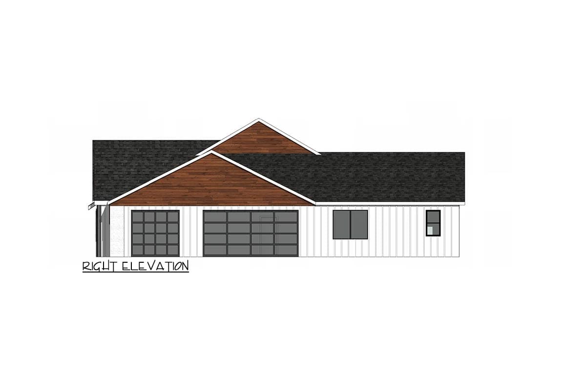 Plan 421037WNT: Transitional Modern Farmhouse House Plan with 3-Car Garage, Home Office and Outdoor Kitchen - Image #5 - Country, Craftsman, Modern Farmhouse, Transitional