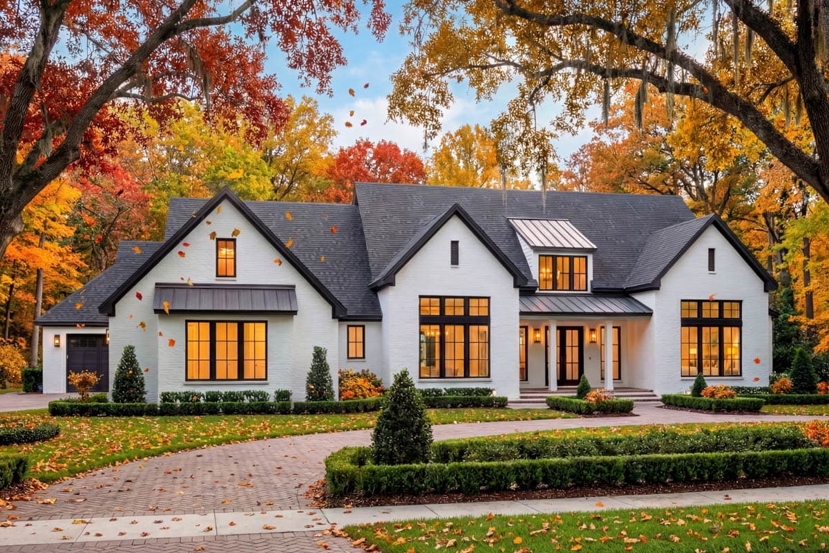 Plan 52024HZ: Grand Modern Farmhouse House Plan with Split Bedrooms and Outdoor Kitchen - Image #2 - Modern Farmhouse, Traditional, Transitional