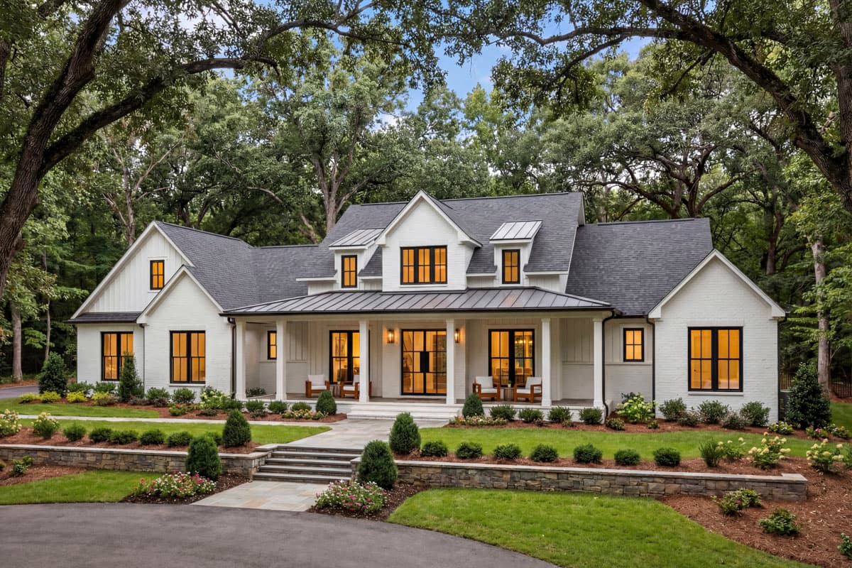 Plan 52030HZ: Modern Farmhouse House Plan with Split Bedrooms and Home Office - Image #3 - Farmhouse, Modern Farmhouse, Transitional