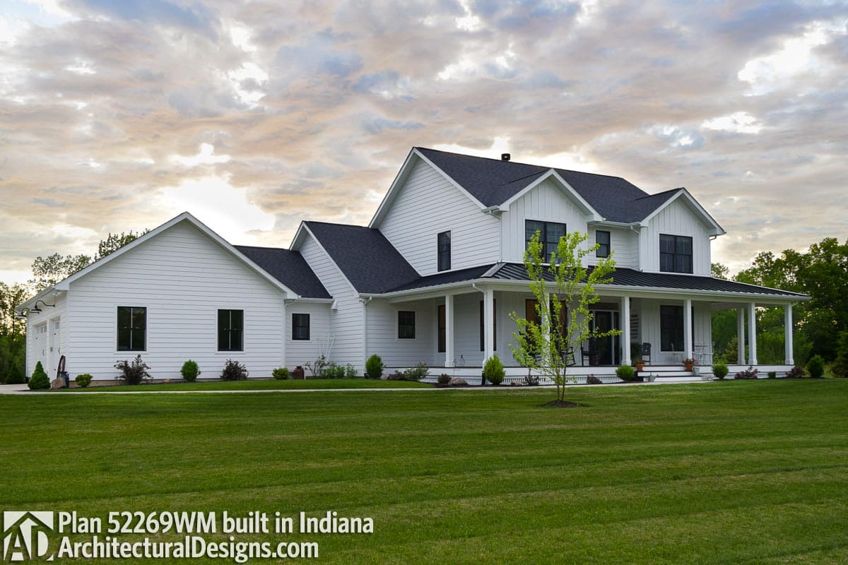 build gallery item - Farmhouse Plan 52269WM comes to life in Indiana