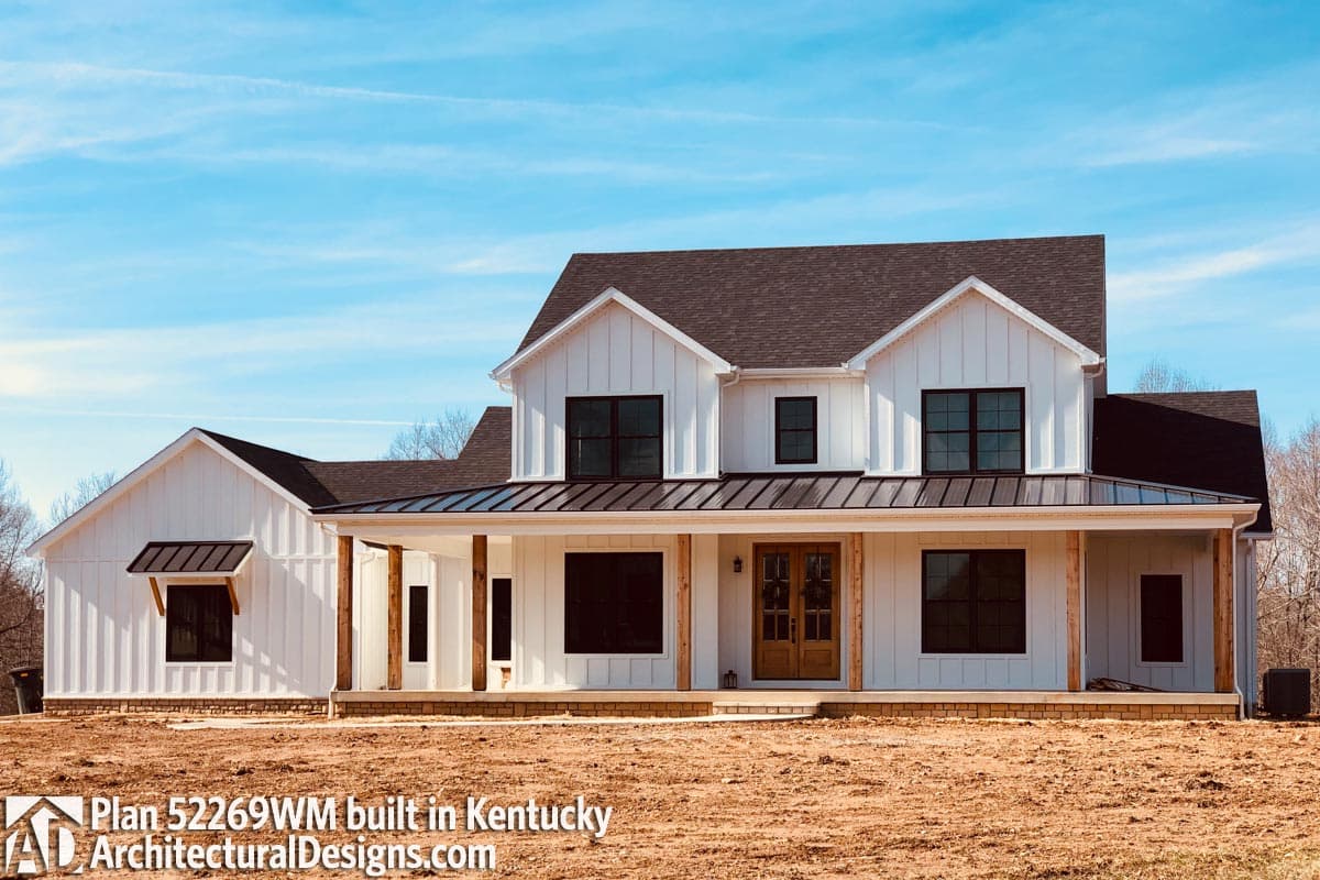 build gallery item - Farmhouse Plan 52269WM comes to life in Kentucky