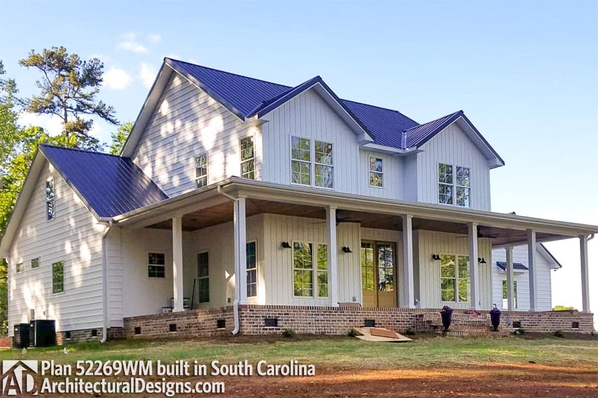 build gallery item - Farmhouse Plan 52269WM comes to life in South Carolina