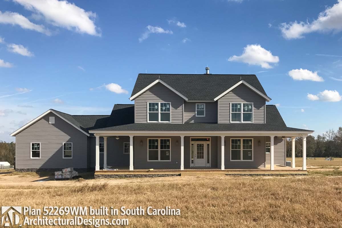 build gallery item - Farmhouse Plan 52269WM comes to life in South Carolina