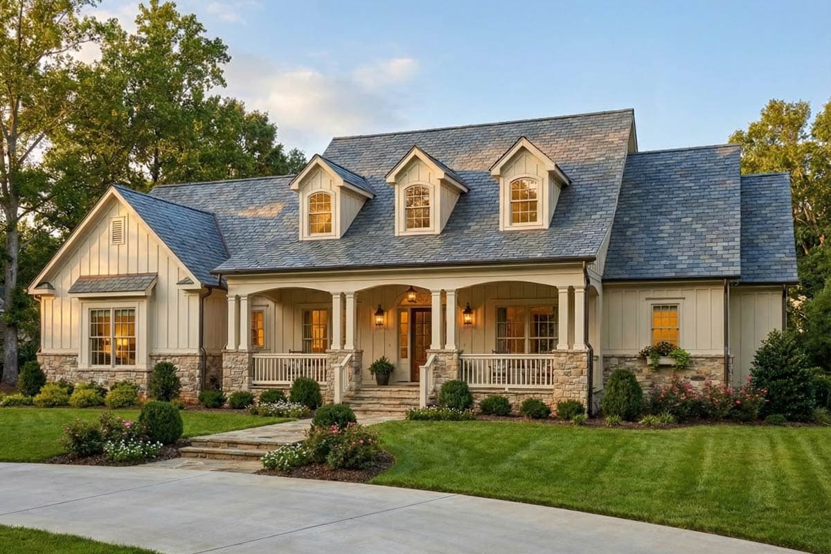 Charming Country Farmhouse Plan with 4 Bedrooms and Optional Bonus Room