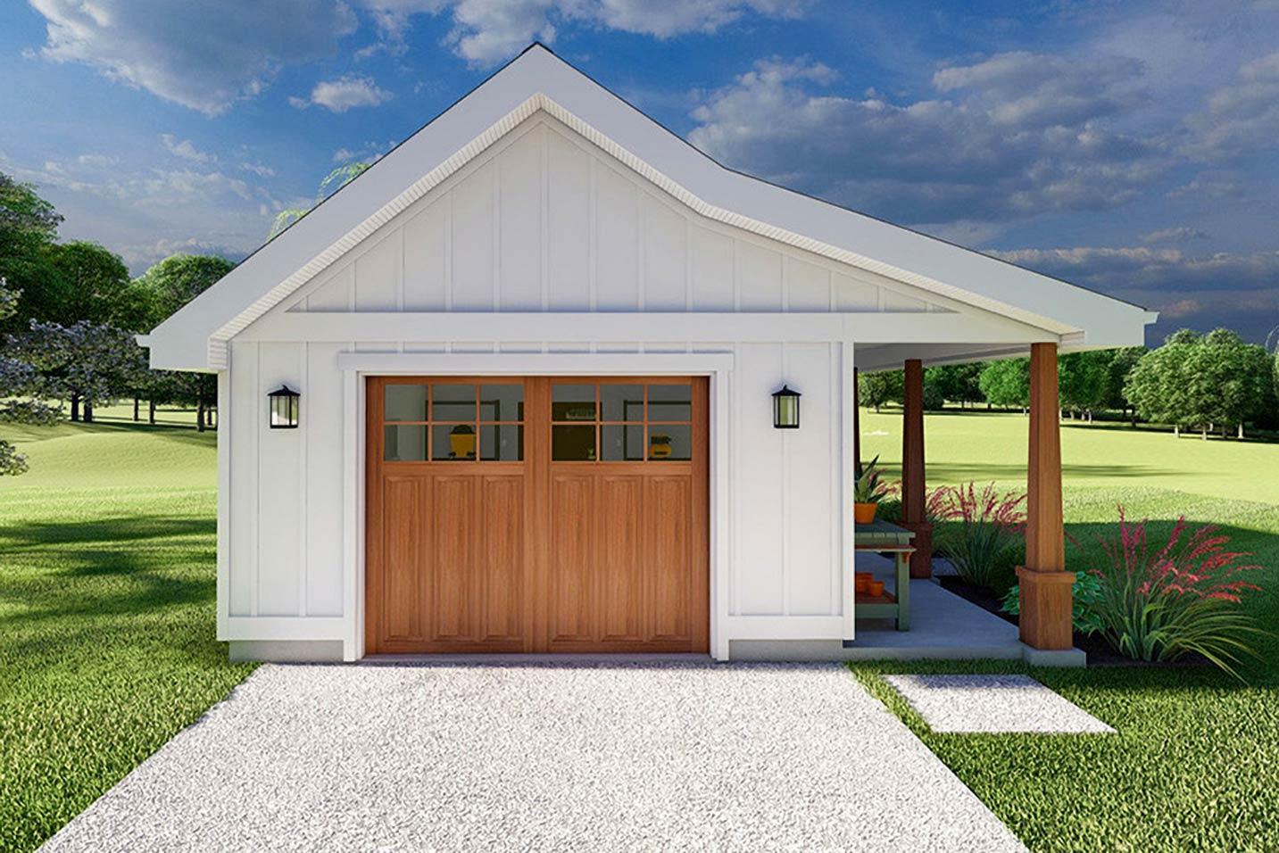 Plan image - 67849MG:Modern Farmhouse Detached Garage House Plan with Covered Porch
