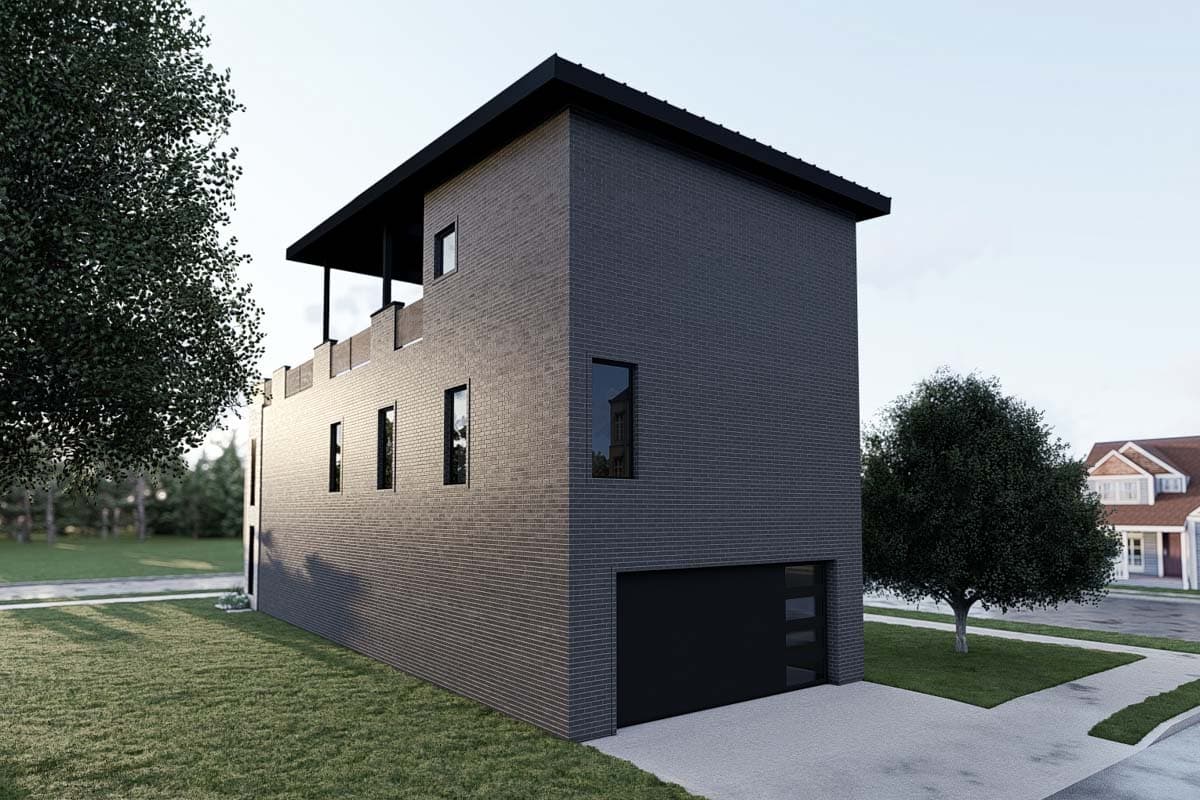 Plan 70878SND: Modern House Plan with Third Floor Office and Outdoor Living - 2609 Sq Ft - Image #4 - Modern