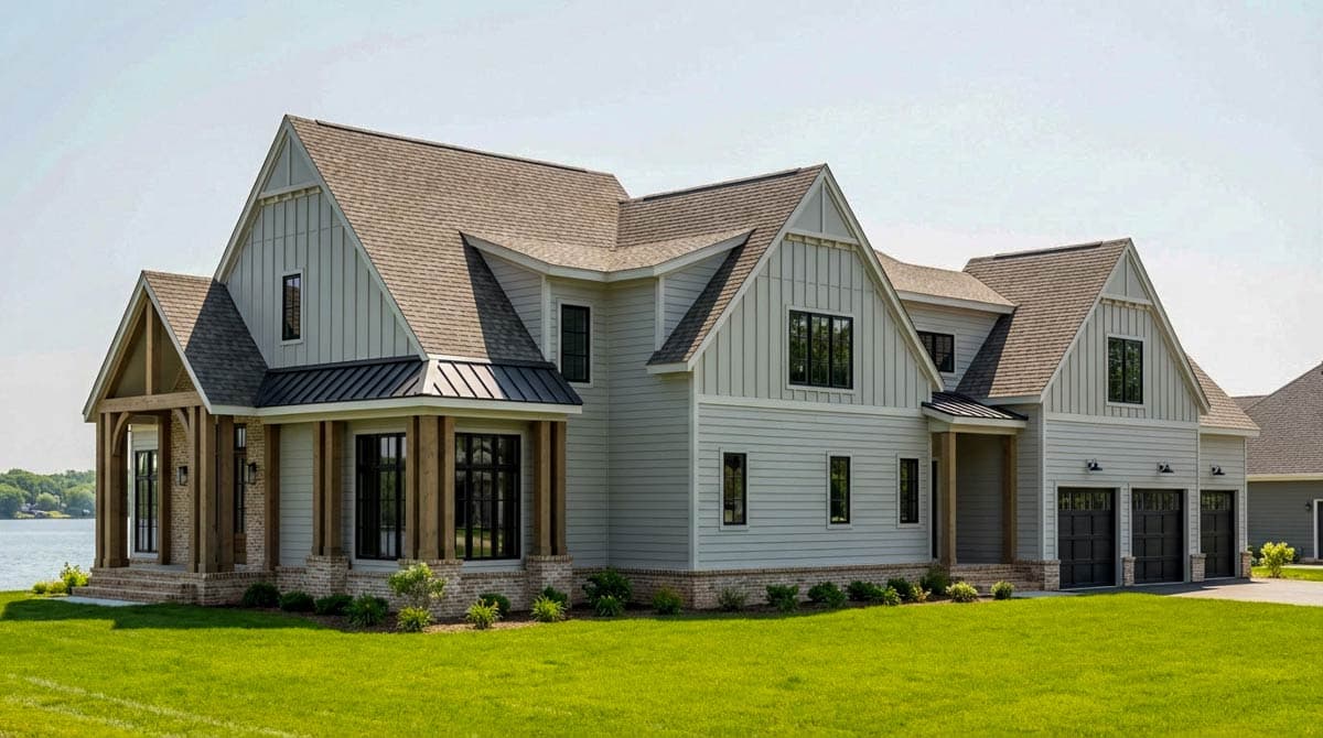 Plan 750016LDG: Modern Transitional Farmhouse Plan with First-Floor Master and Courtyard - Image #4 - Farmhouse, Transitional