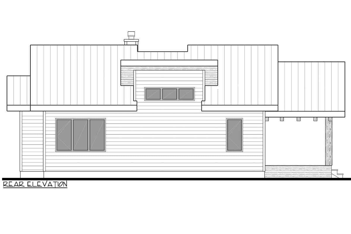 Plan 81854AB: 2-Bed Modern Vacation House Plan with Loft - 840 Sq Ft - Image #4 - Contemporary, Modern, Vacation