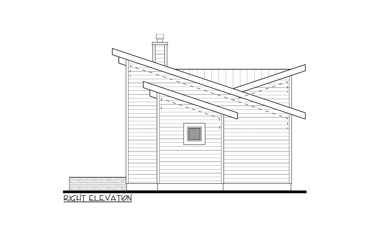 Plan 81854AB: 2-Bed Modern Vacation House Plan with Loft - 840 Sq Ft - Image #5 - Contemporary, Modern, Vacation