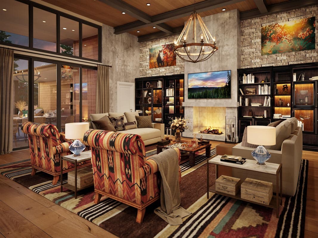 Plan 85373MS: 4-Bedroom Modern Prairie Style House Plan with Courtyard Concept - 3287 Sq Ft - Image #3 - Contemporary, Mid Century Modern, Modern, Mountain, Northwest, Prairie, Rustic